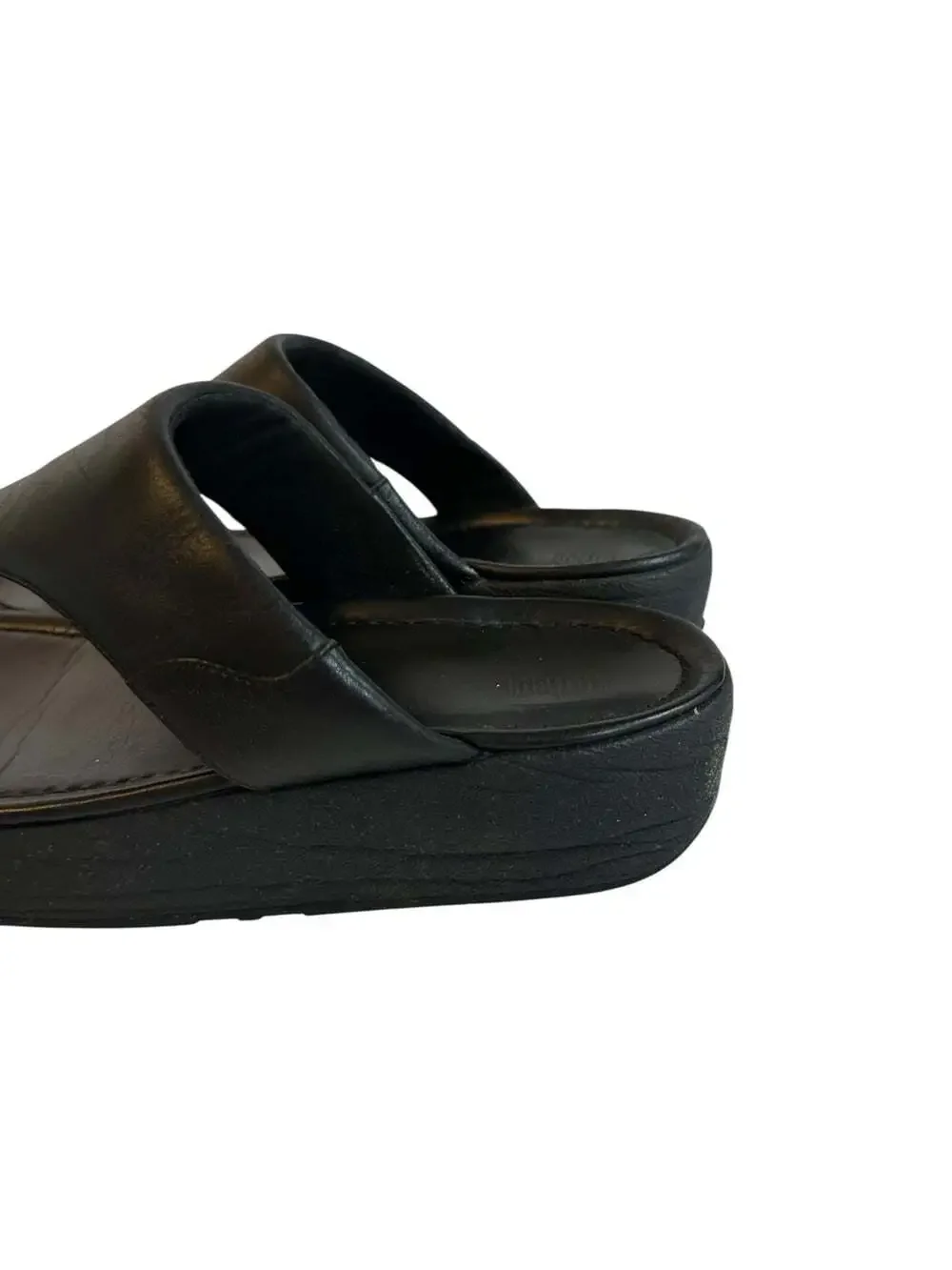 FitFlop Lulu Thong Platform Sandals Black Comfort Walking Women's Size 11